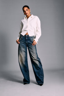 Womens | Rhia Crepe Draped Button Down | Eggshell
