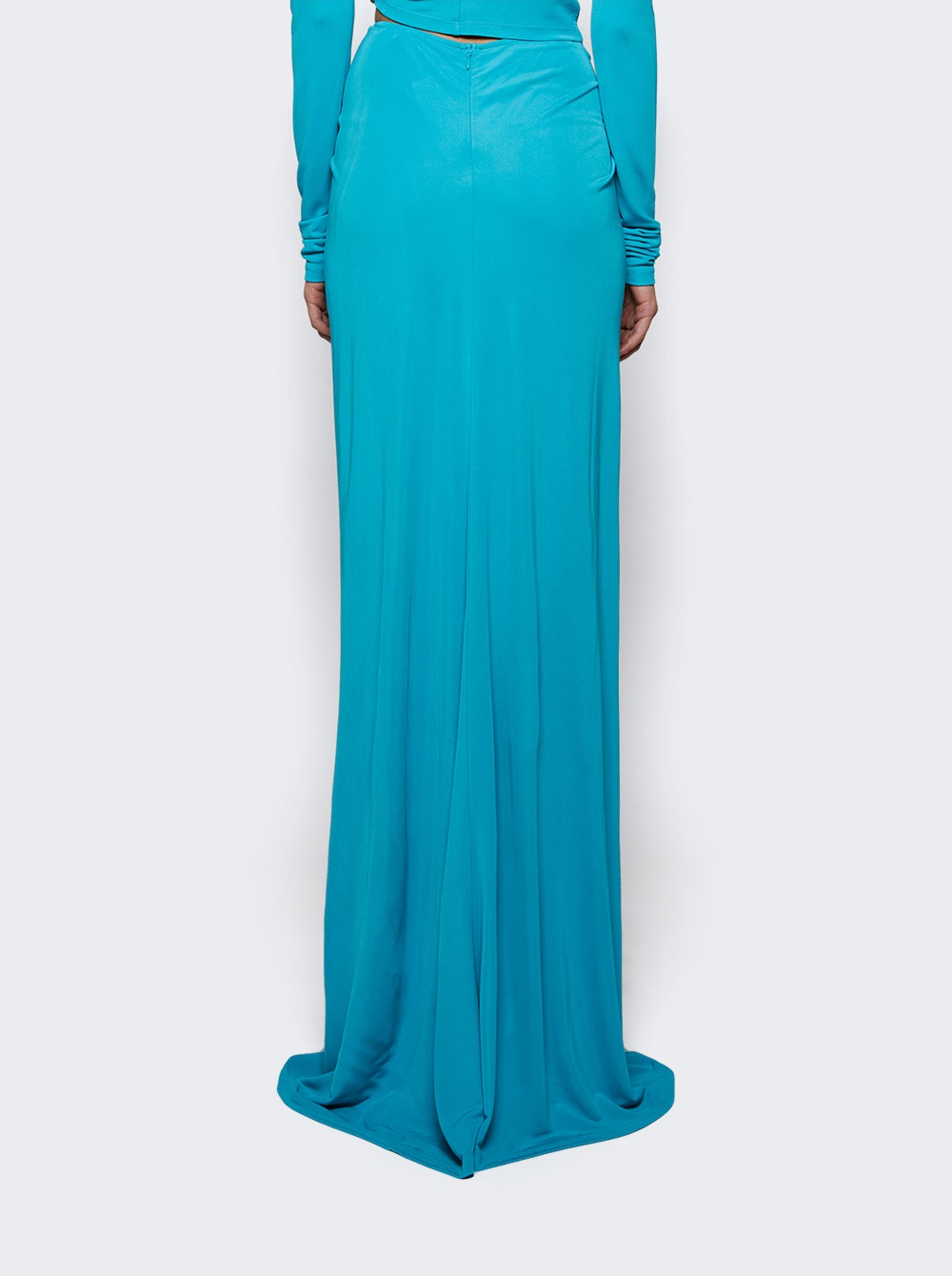 Women | Christopher Esber | Bezel Quartz Ruched Skirt Teal