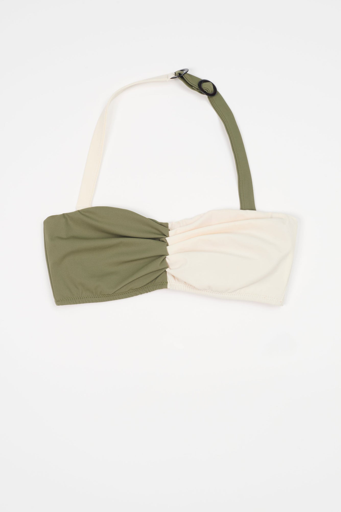 Paros Strapless Underwire Bikini Top | Olive/Cream