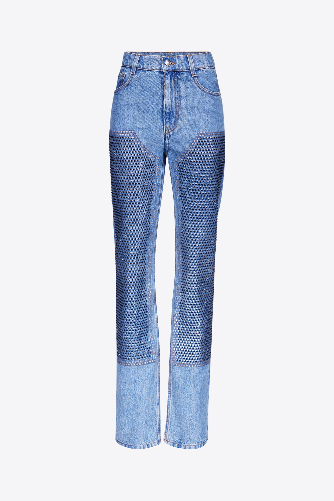 Crystal Embellished Straight Leg Jean