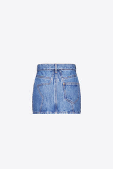 Crystal Embellished Mini Skirt | Medium Indigo