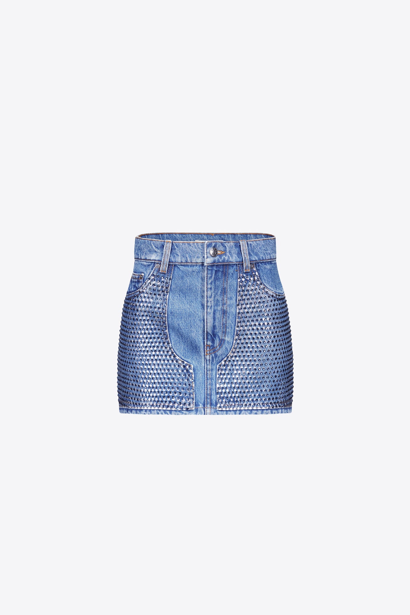 Crystal Embellished Mini Skirt | Medium Indigo