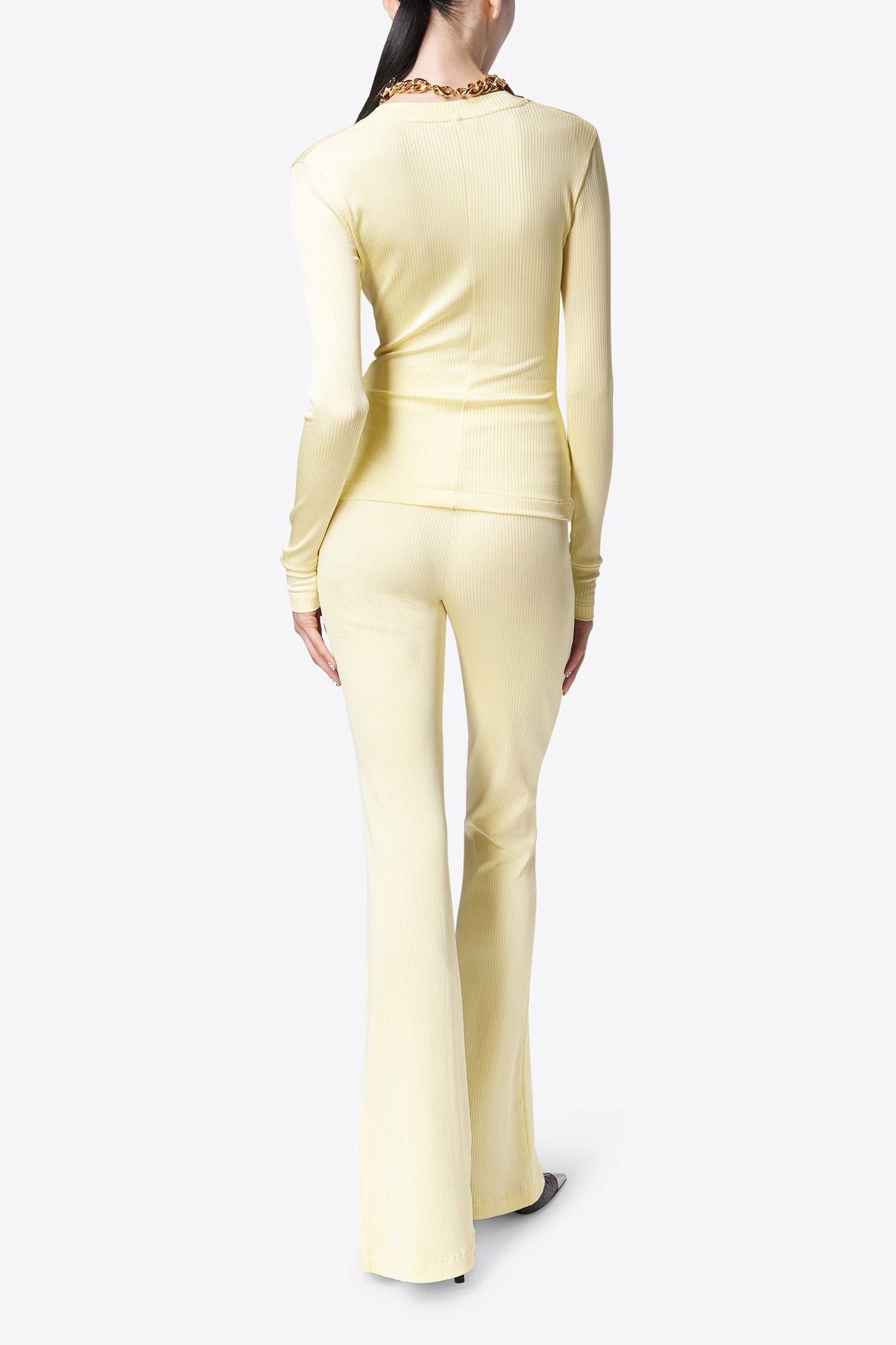 Star Stud Long Sleeve Top | Cream Yellow