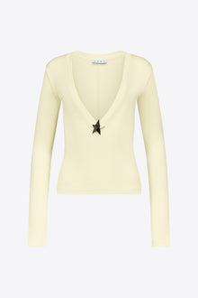 Star Stud Long Sleeve Top | Cream Yellow