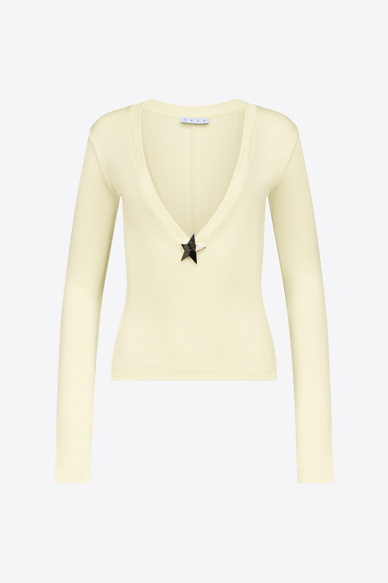 Star Stud Long Sleeve Top | Cream Yellow