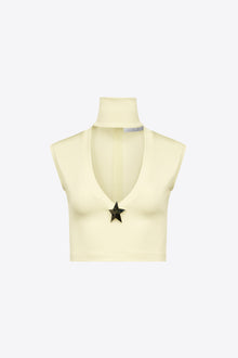 Star Stud Sleeveless Top | Cream Yellow
