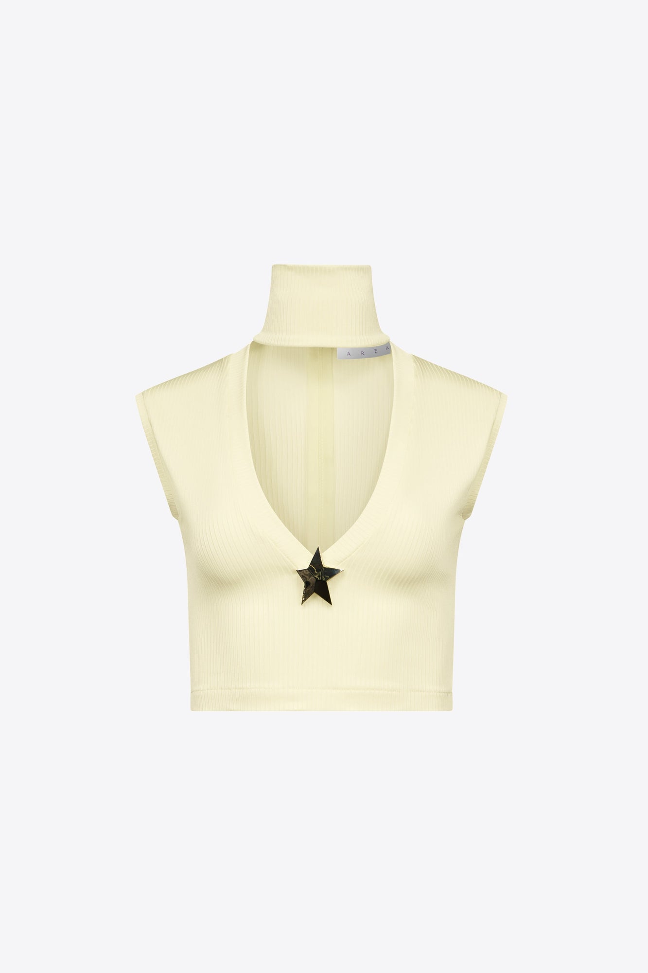 Star Stud Sleeveless Top | Cream Yellow