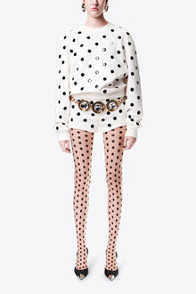Polka Dot Sweatshirt | White