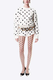 Polka Dot Sweatshirt | White