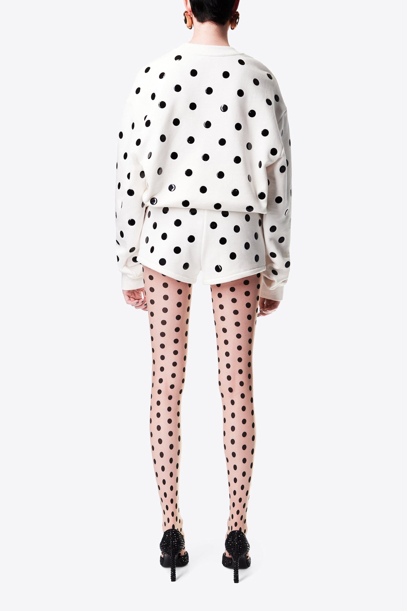 Polka Dot Sweatshirt | White