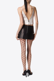 Studded Polka Dot Leather Top | Off White