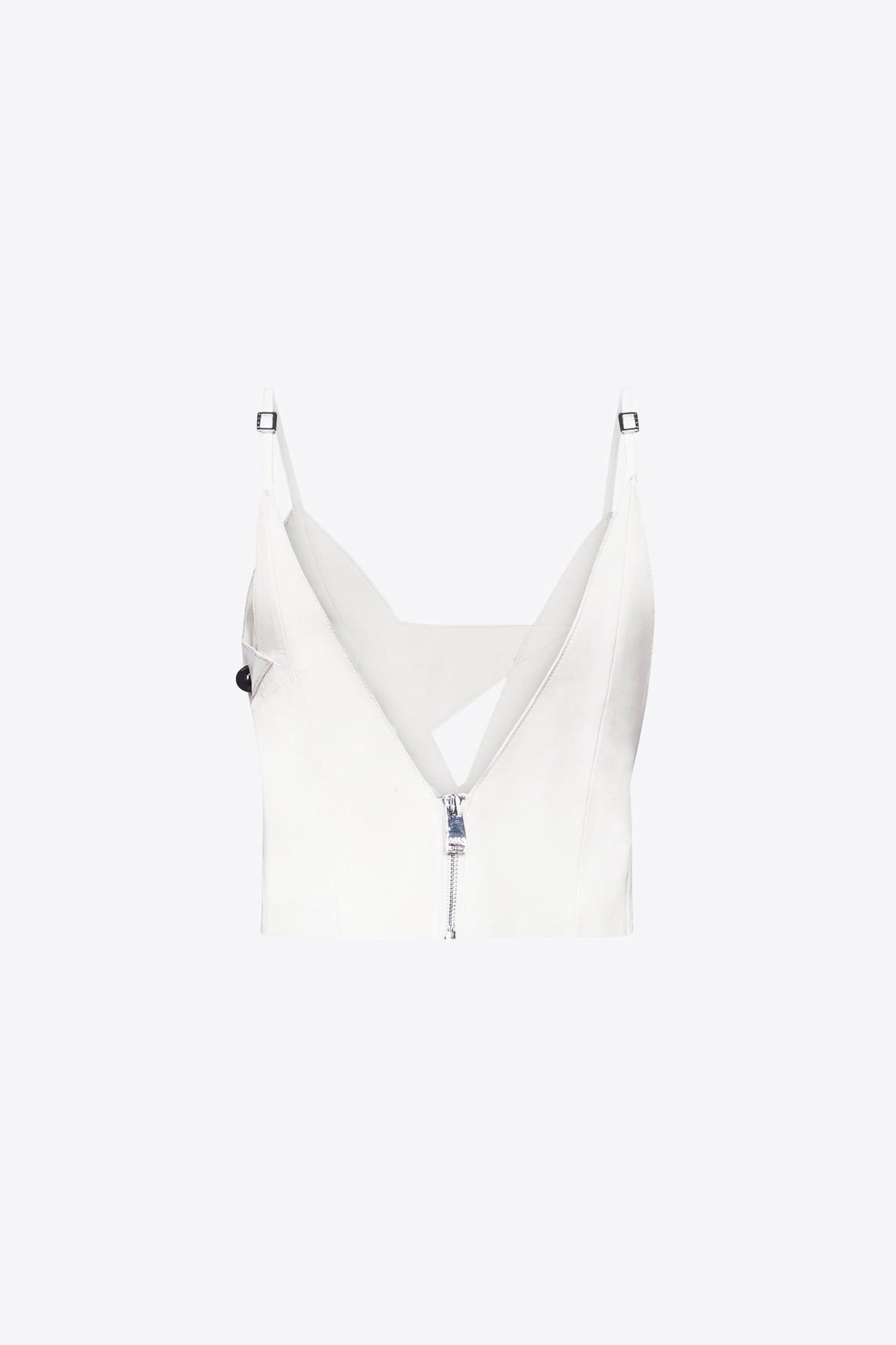 Studded Polka Dot Leather Top | Off White