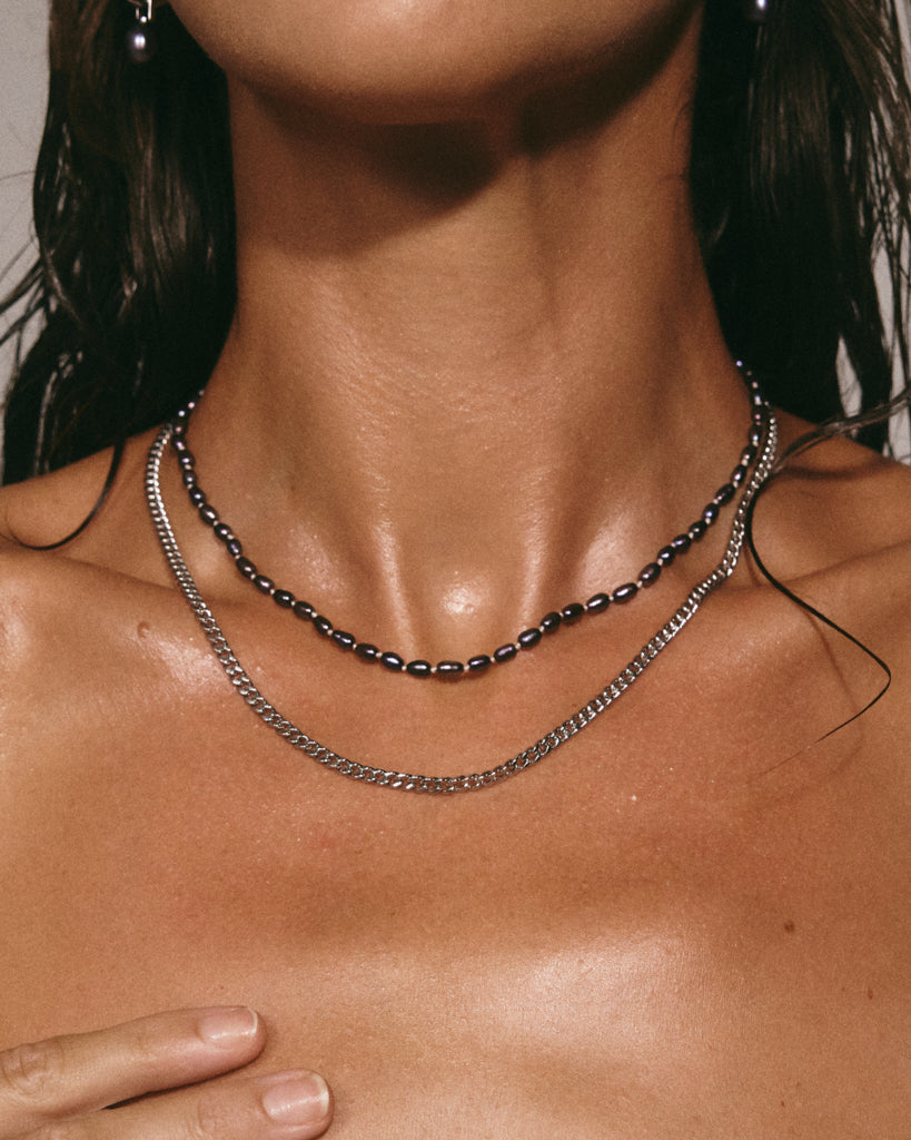 The Pearl Chain Necklace Set | Silver | Freshwater Pearls