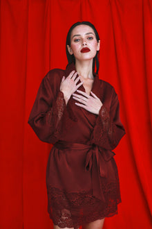 Silk Lace Robe | Ruby Red