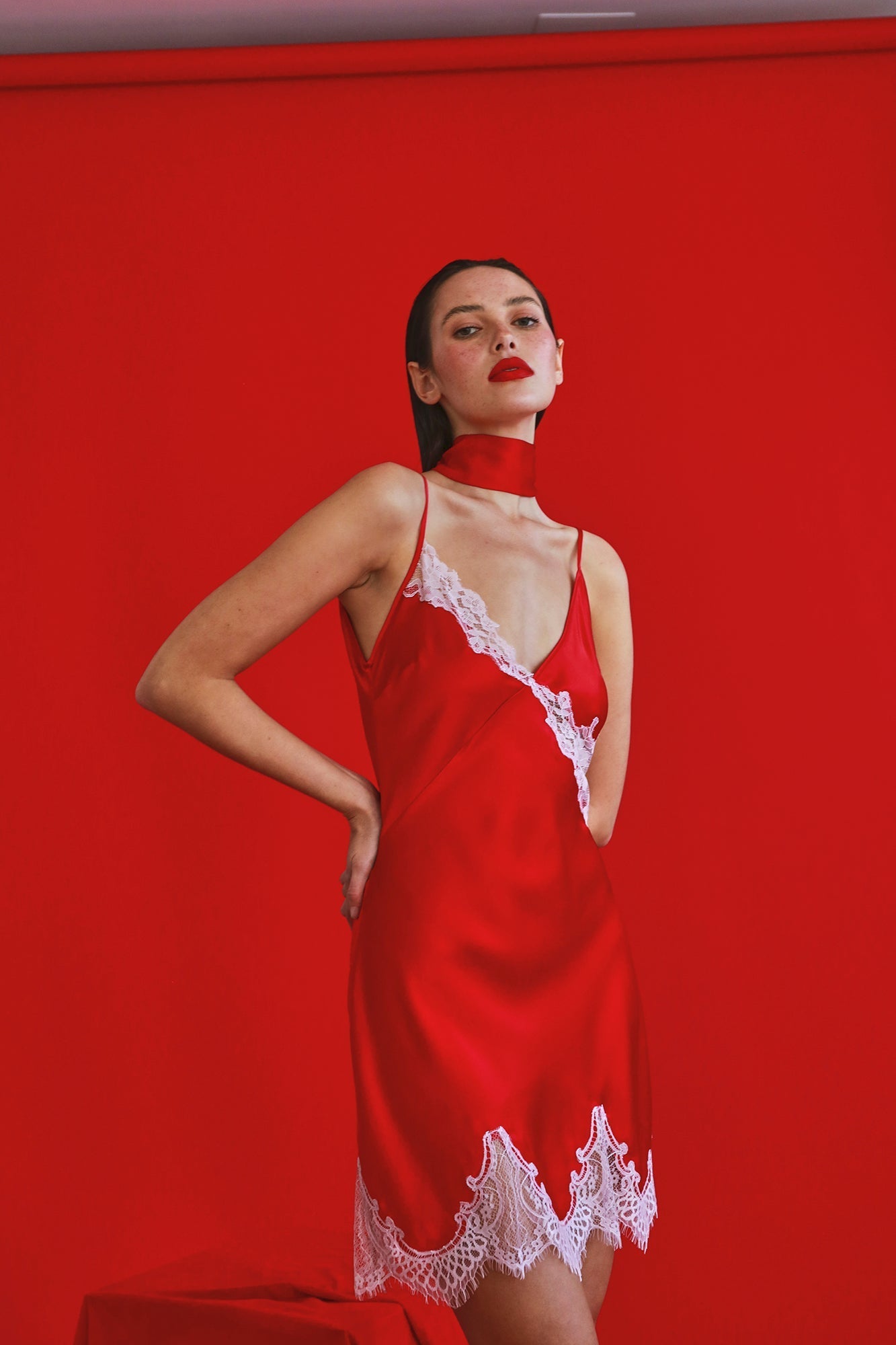 Minx Chemise | Chilli Red With Candy Pink