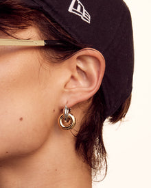 Two-Tone Interlock Hoops | Gold