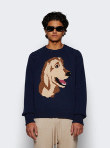 The Elder Statesman | Retriever Raglan Sweater | Navy