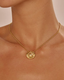The Sunflower Pendant Necklace | Rhodium Plated Silver
