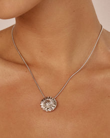 The Sunflower Pendant Necklace | Rhodium Plated Silver