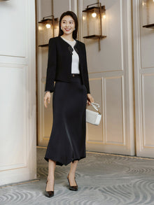 Business Wool Suit Coat | Black