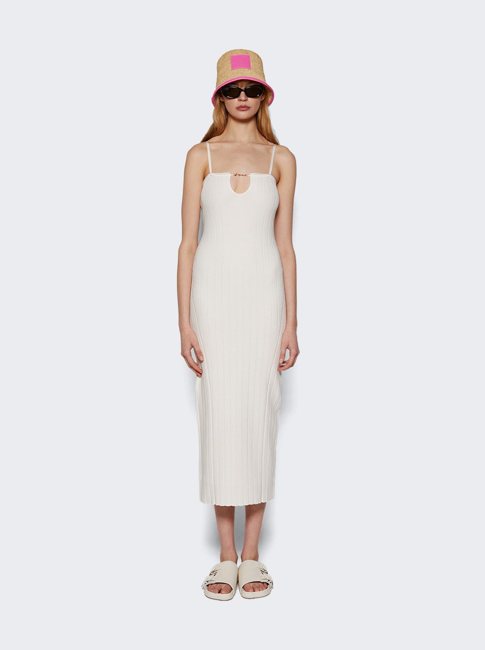 Women | Jacquemus | La Robe Sierra Bretelles Midi Dress Off | White