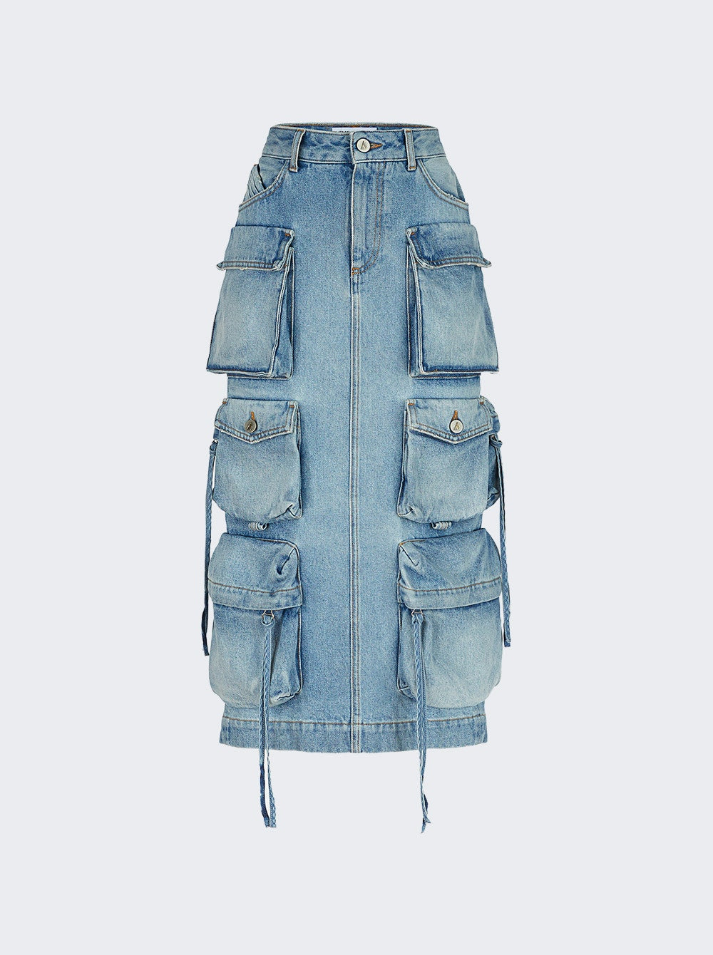 Women | The Attico | Denim Midi Skirt | Sku Blue