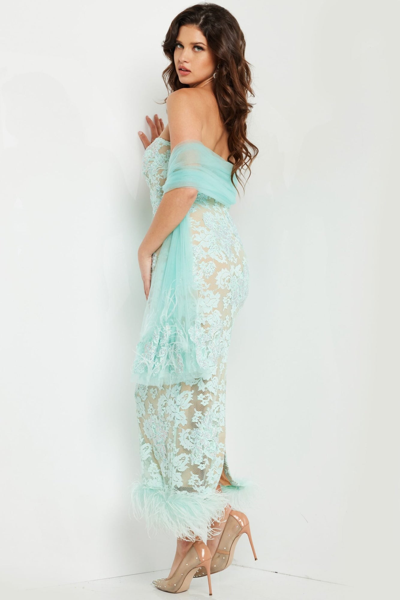 Lace Evening Dress | Aqua