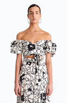 Zano Top - Floral Noir Print - Ronny Kobo