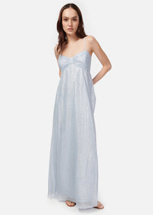 Marceline Metallic Chiffon Dress | Bluebell
