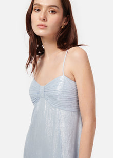 Marceline Metallic Chiffon Dress | Bluebell