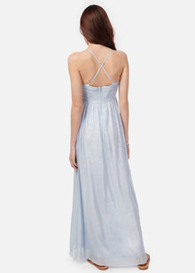 Marceline Metallic Chiffon Dress | Bluebell