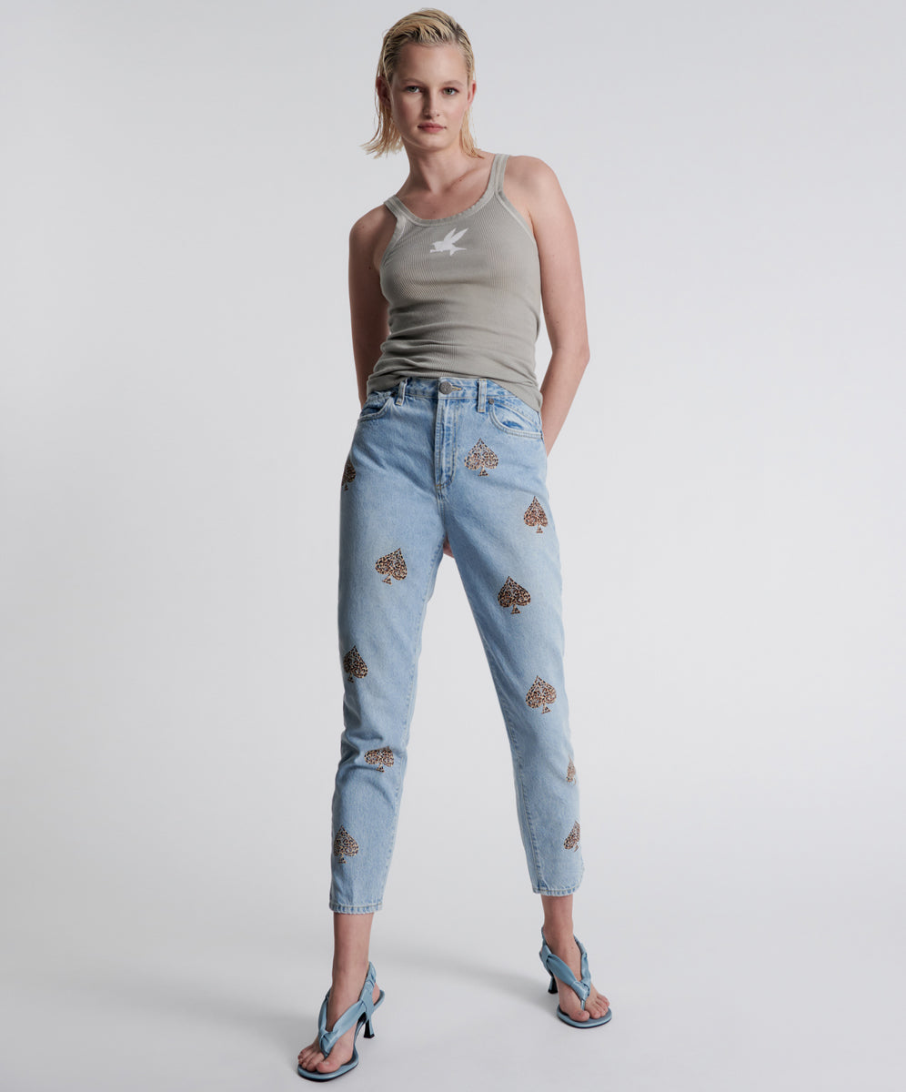 Legends High Waist Mom Fit Denim Jeans | Best Blue