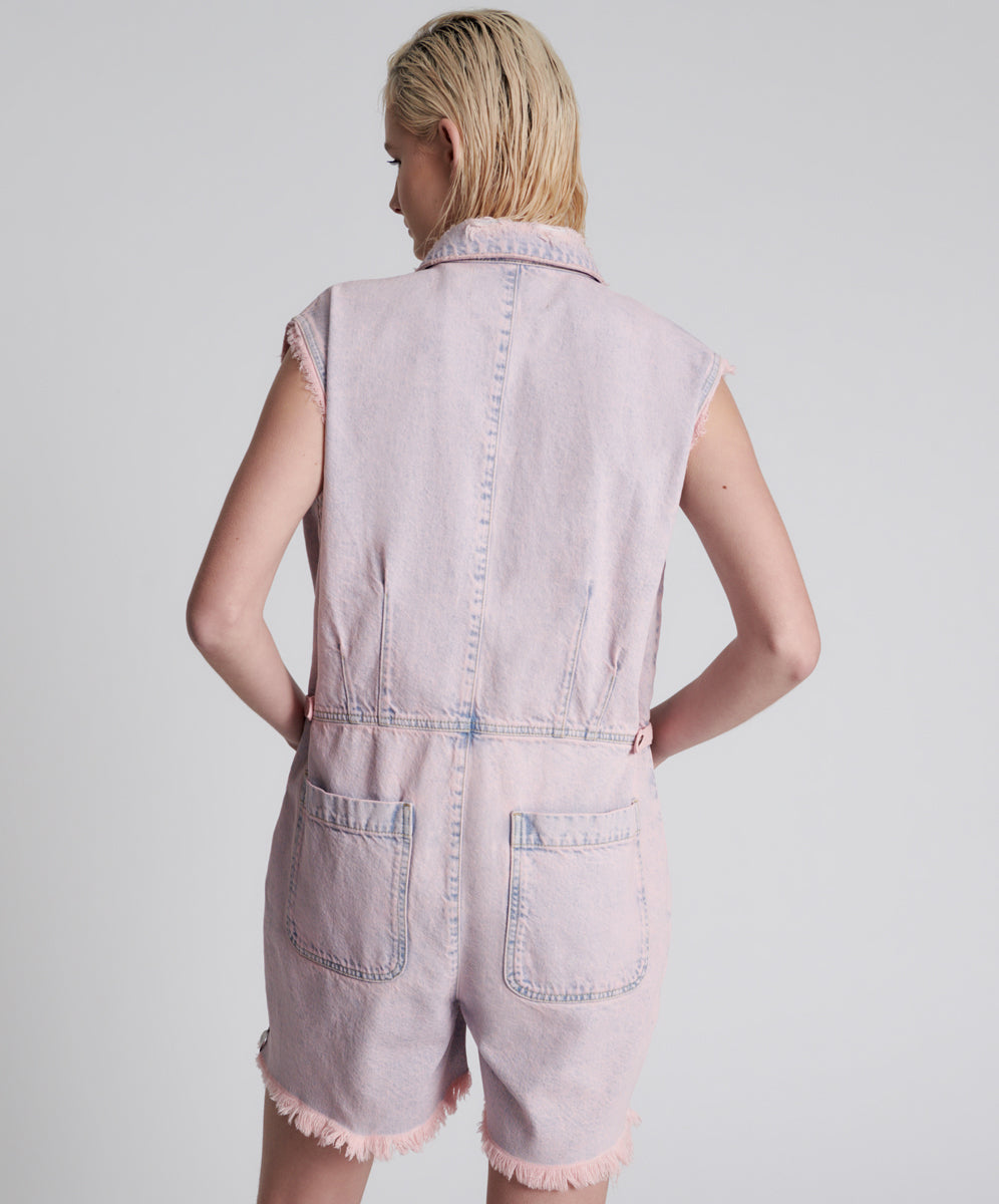 Palisades Denim Overalls | Pink Haze