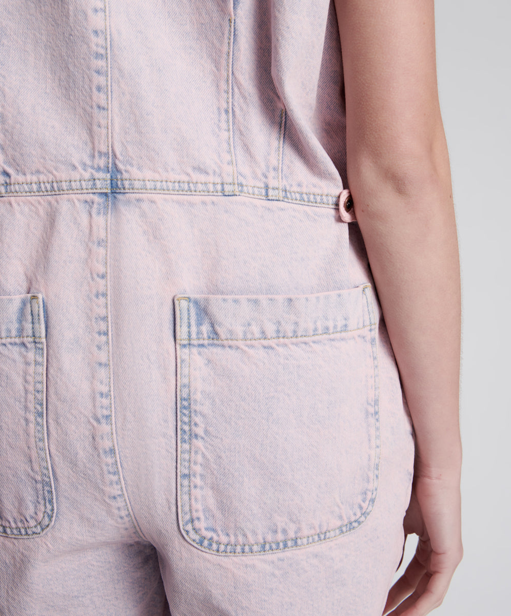 Palisades Denim Overalls | Pink Haze