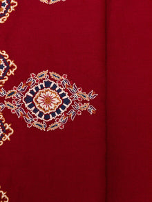 Embroidered Cashmere Scarf | Maroon