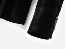 Structured Velvet Blazer | Black
