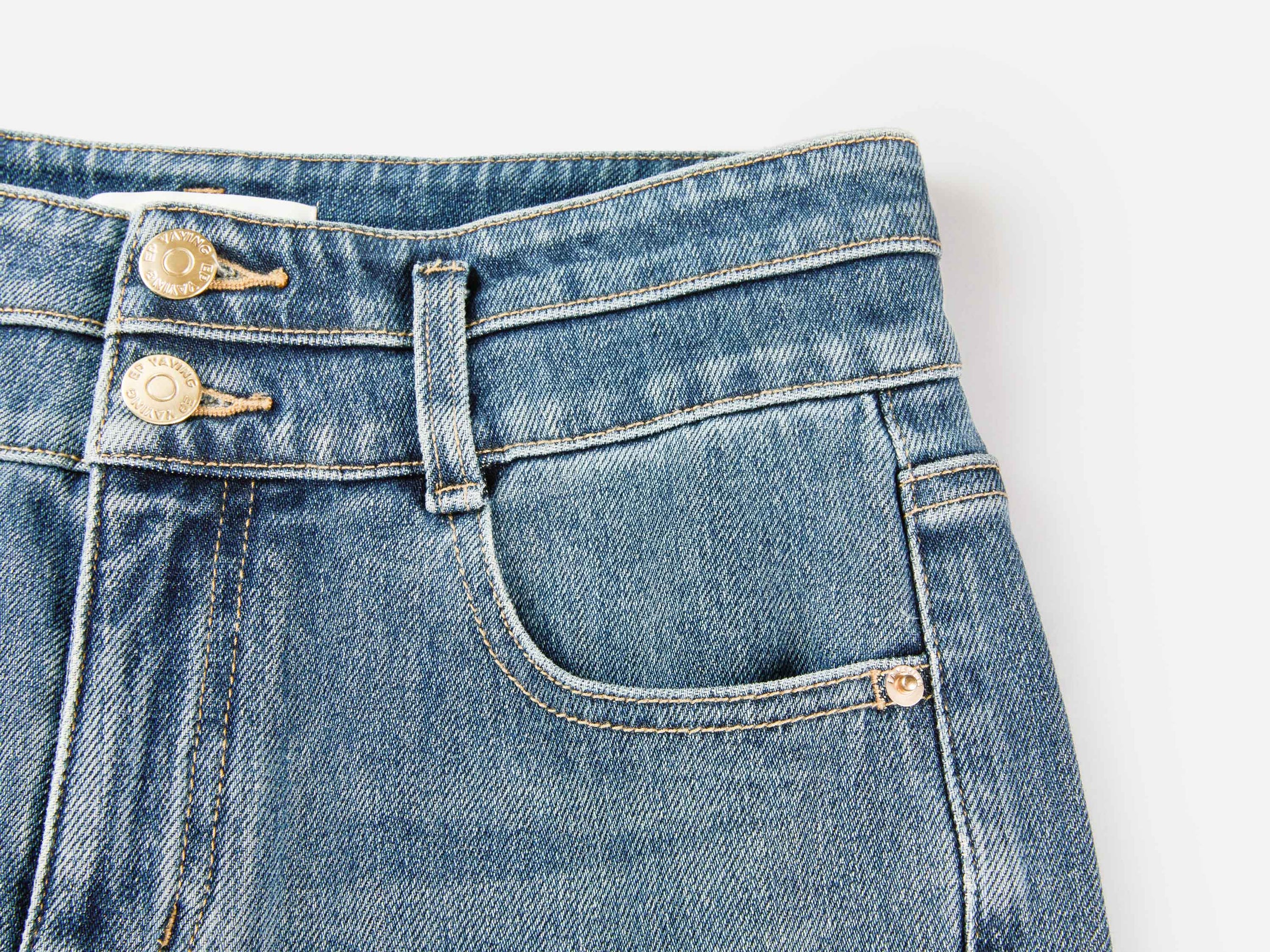 Cotton Blended Stretch Flare Pants | Blue