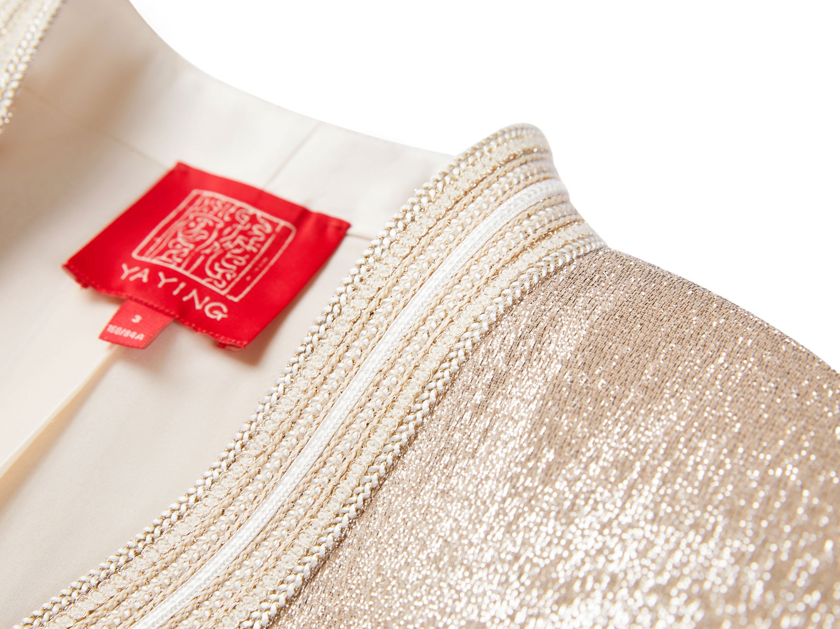 Champagne Metallic Open-Front Jacket | Golden