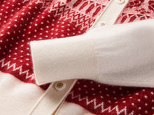 Cashmere Jacquard Cardigan | Red