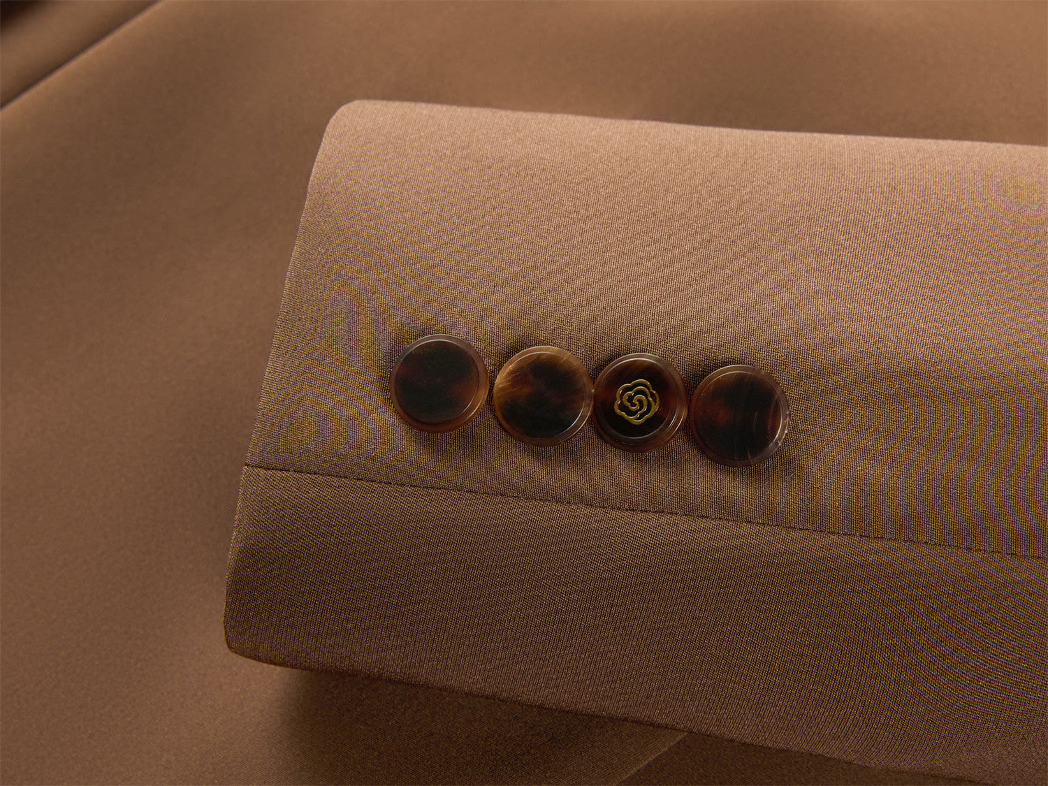 Silk Waist-Fitted Jacket | Brown