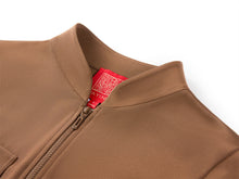 Silk Stand Collar Jacket | Brown