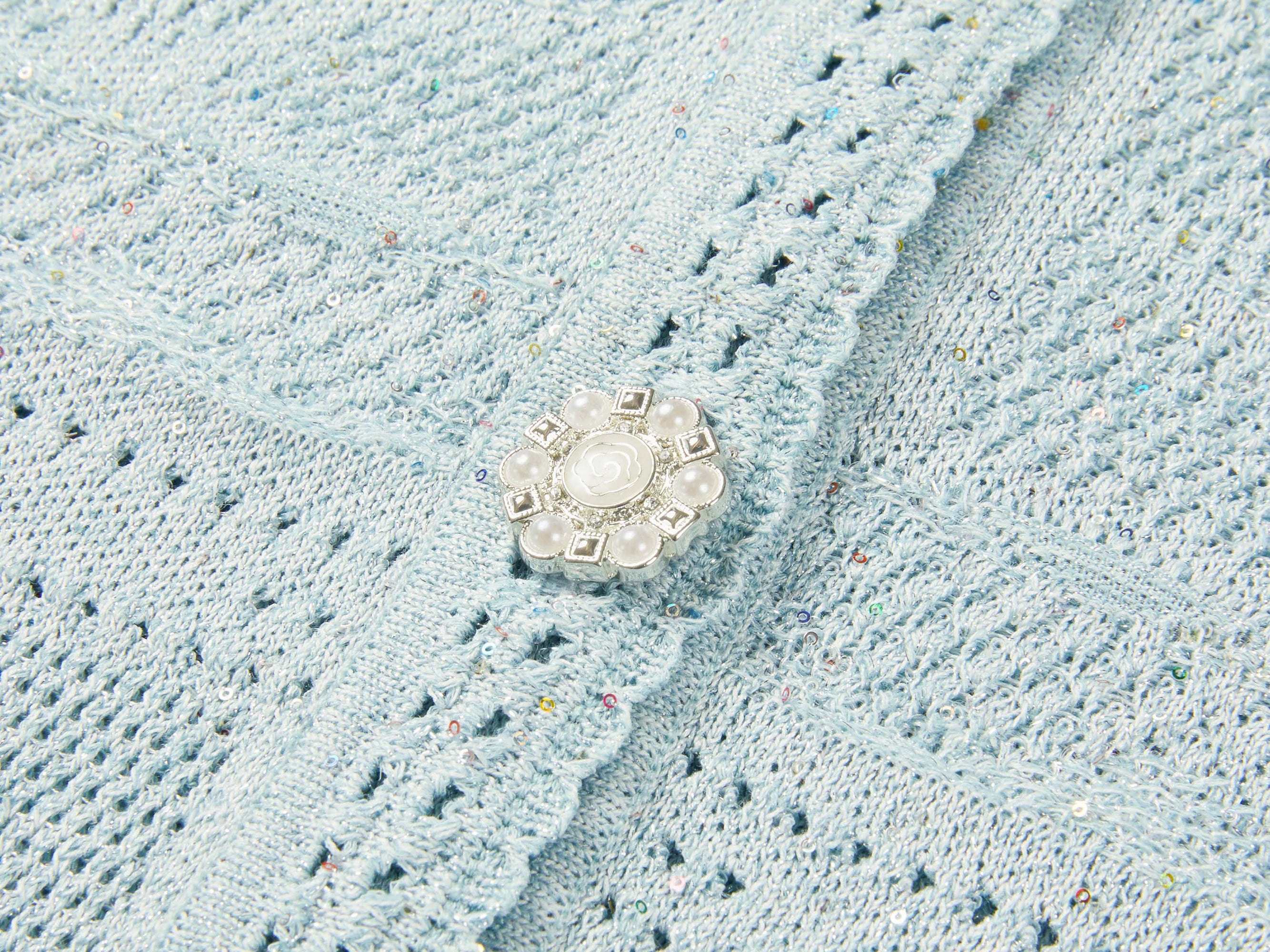 Short Sleeve Knit Top | Light Blue