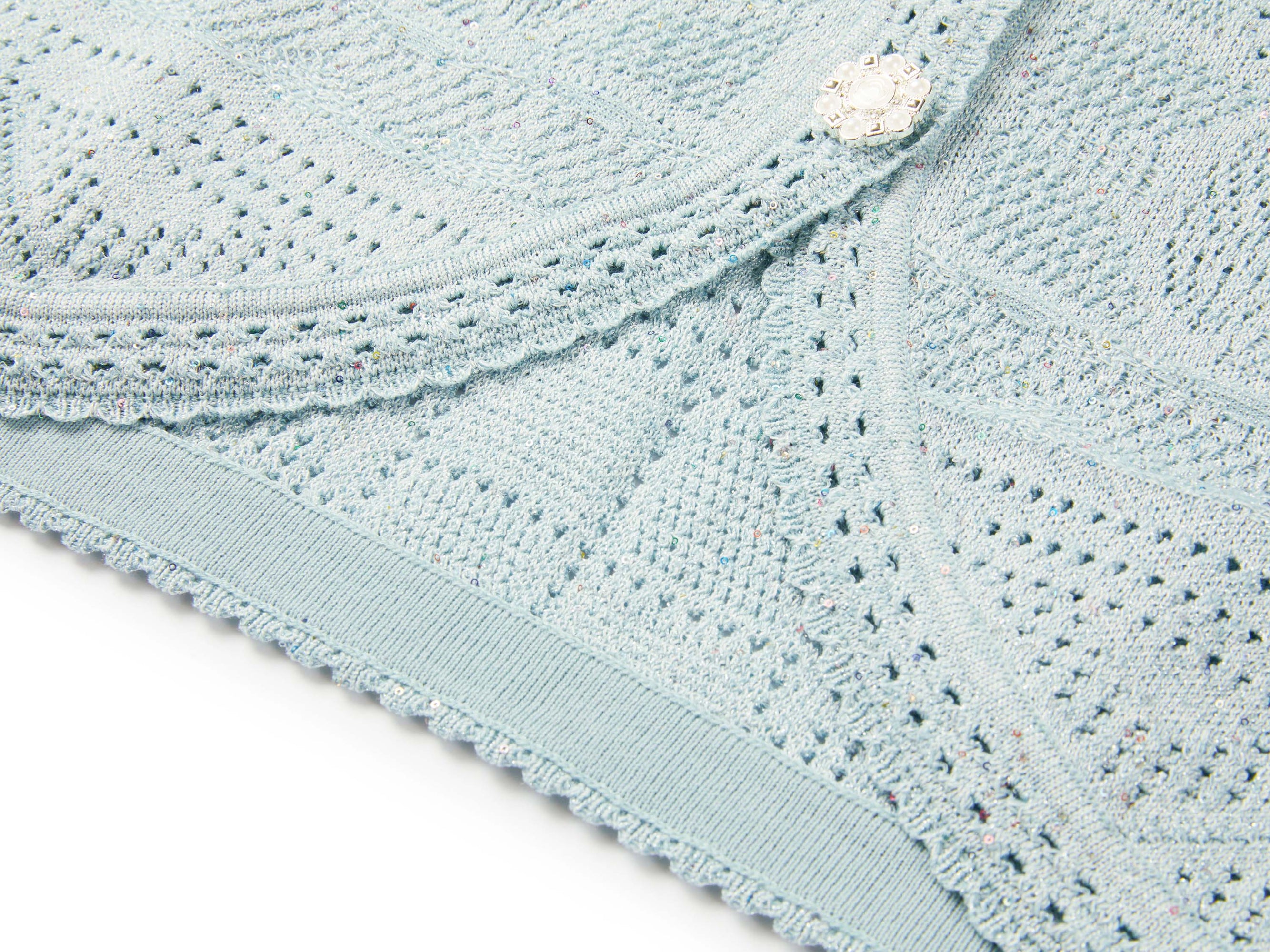 Short Sleeve Knit Top | Light Blue