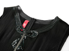 Pleated Triacetate Dress | Black