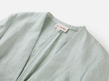 Collarless Linen Blazer | Green