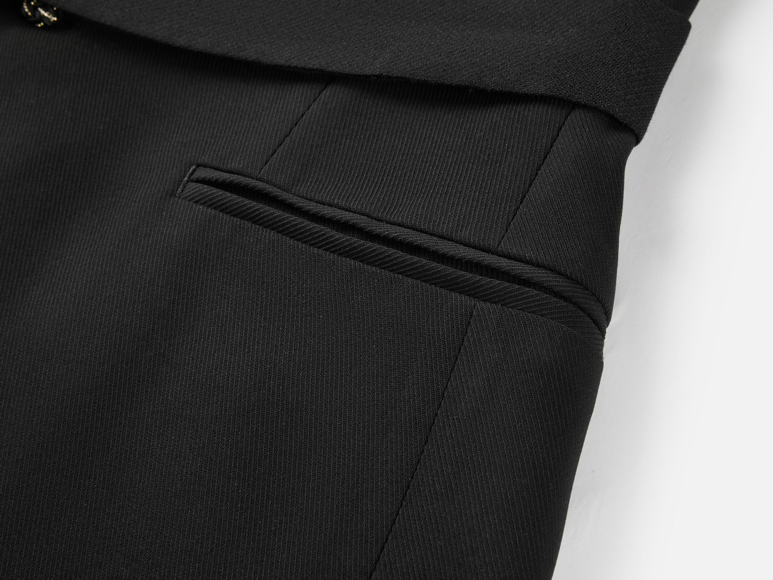 Triacetate Collarless Waist-Defining Vest | Black