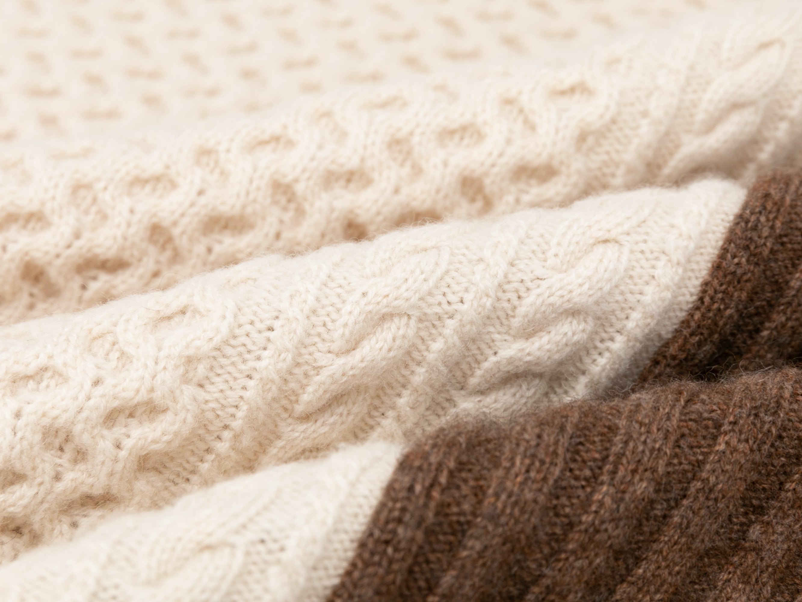 Printed Shawl | Beige/Brown