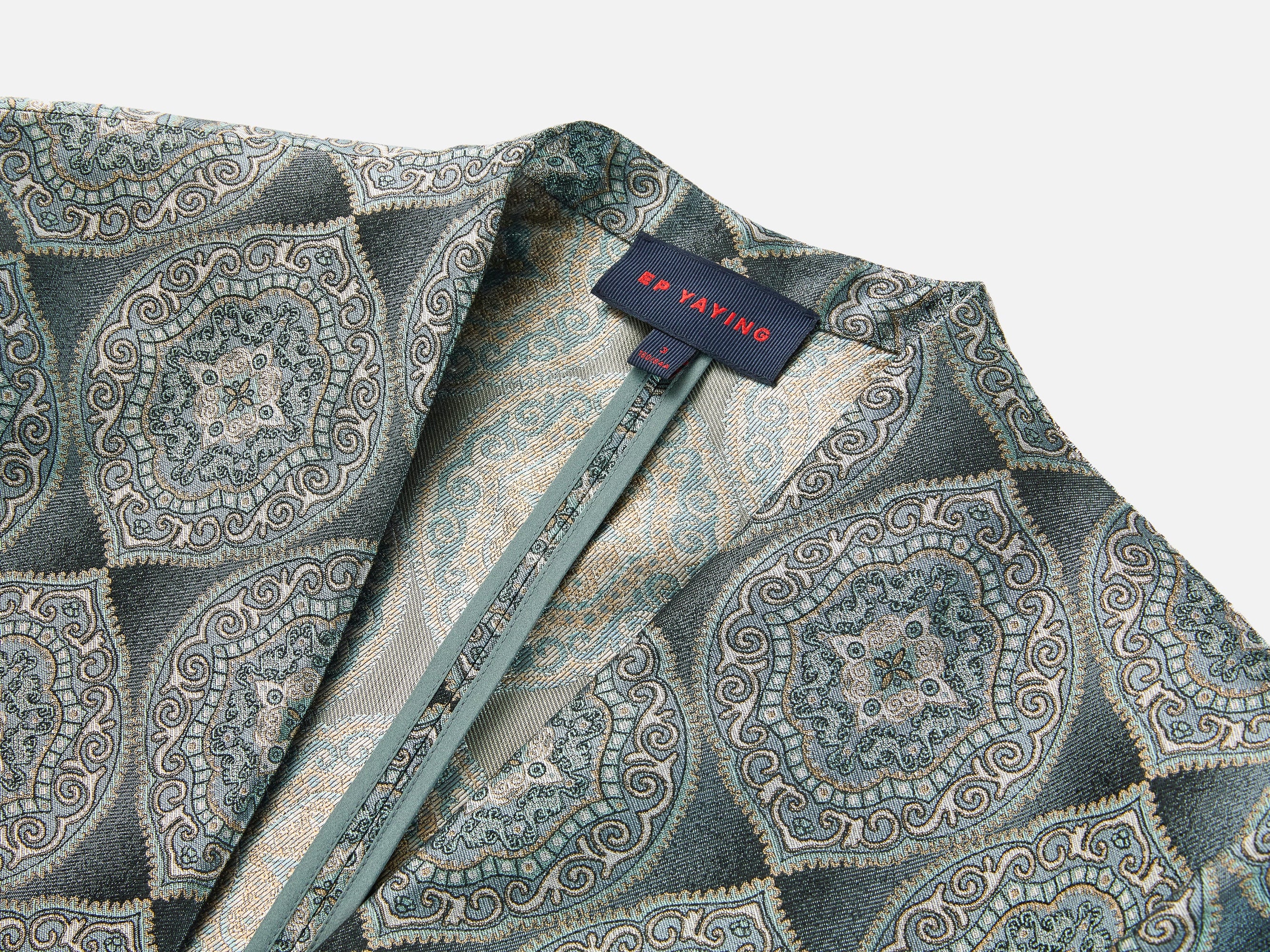 Silk Jacquard Blazer Jacket | Grey