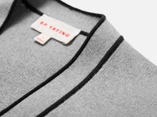 Cotton Cashmere Blended V-Neck Color-Block Knit Cardigan | Grey