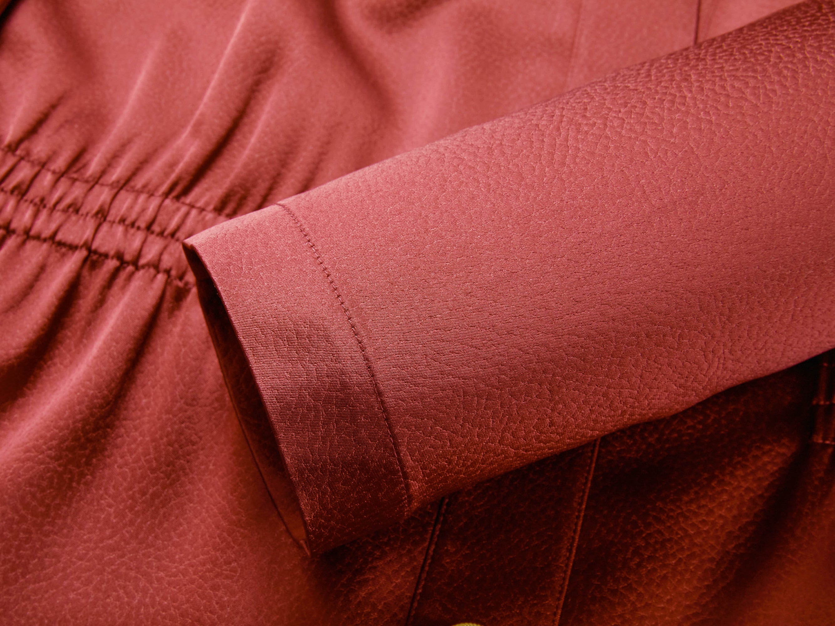 Waist-Defining Coat | Wine Red